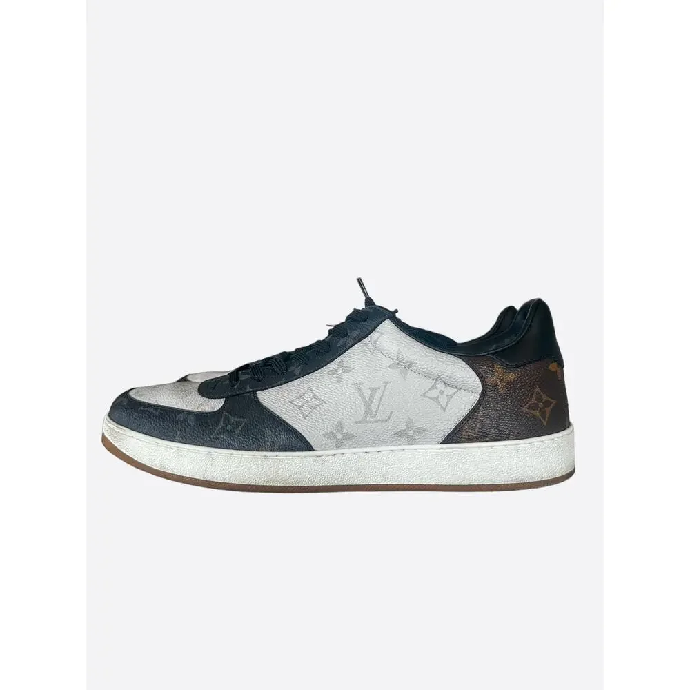 Louis Vuitton Brown White & Black Monogram Rivoli Sneakers - Picture 3 of 8